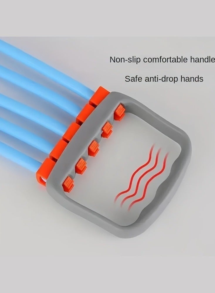 Hiras 5 Gear Pullers Fitness Tensioner High Strength Resistance Bands for Strength Training Chest and Arm Workout Elastic Bands for Shoulder and Back Stretching Fitness Equipment - Grey - Image 5